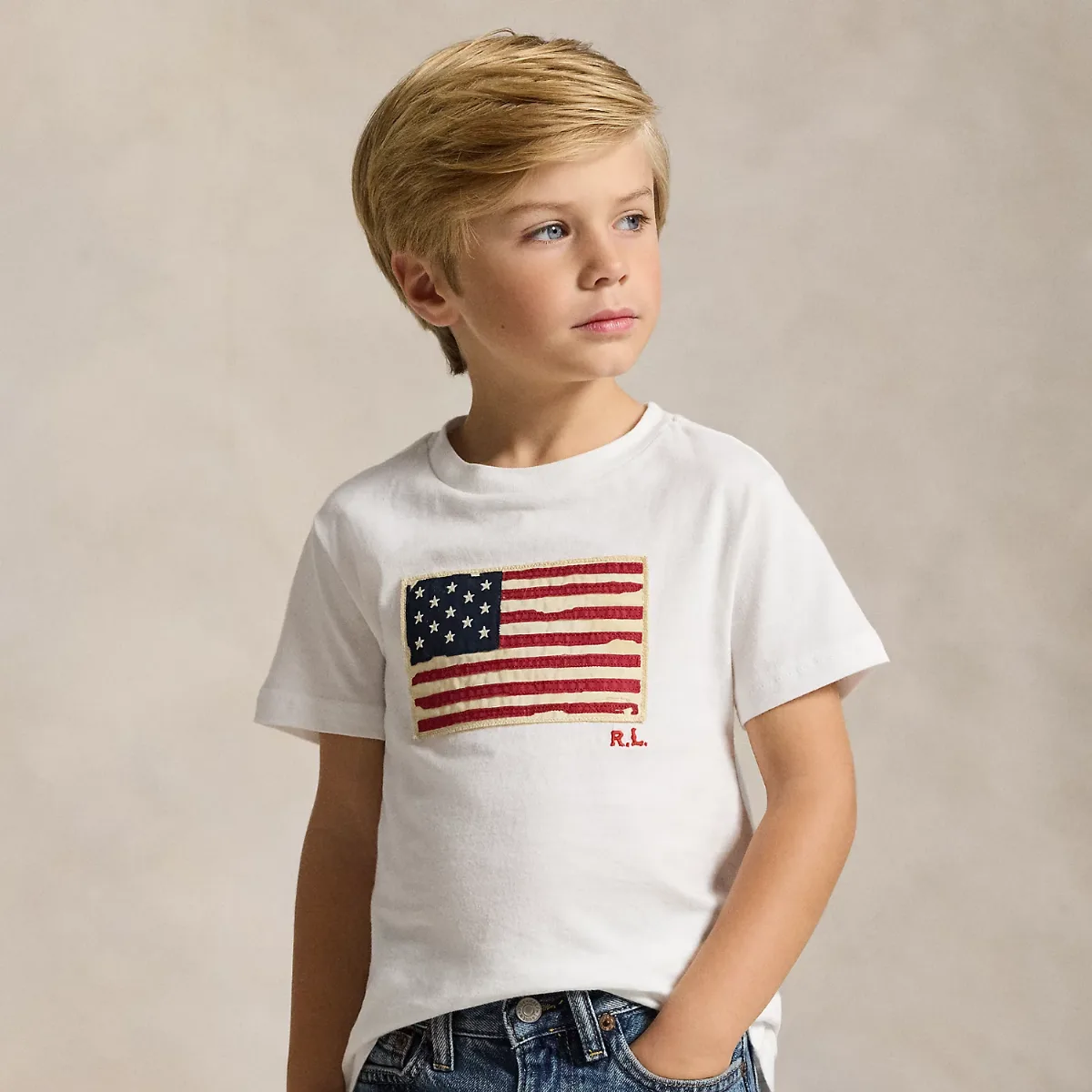 Flag Cotton Jersey Tee by Ralph Lauren