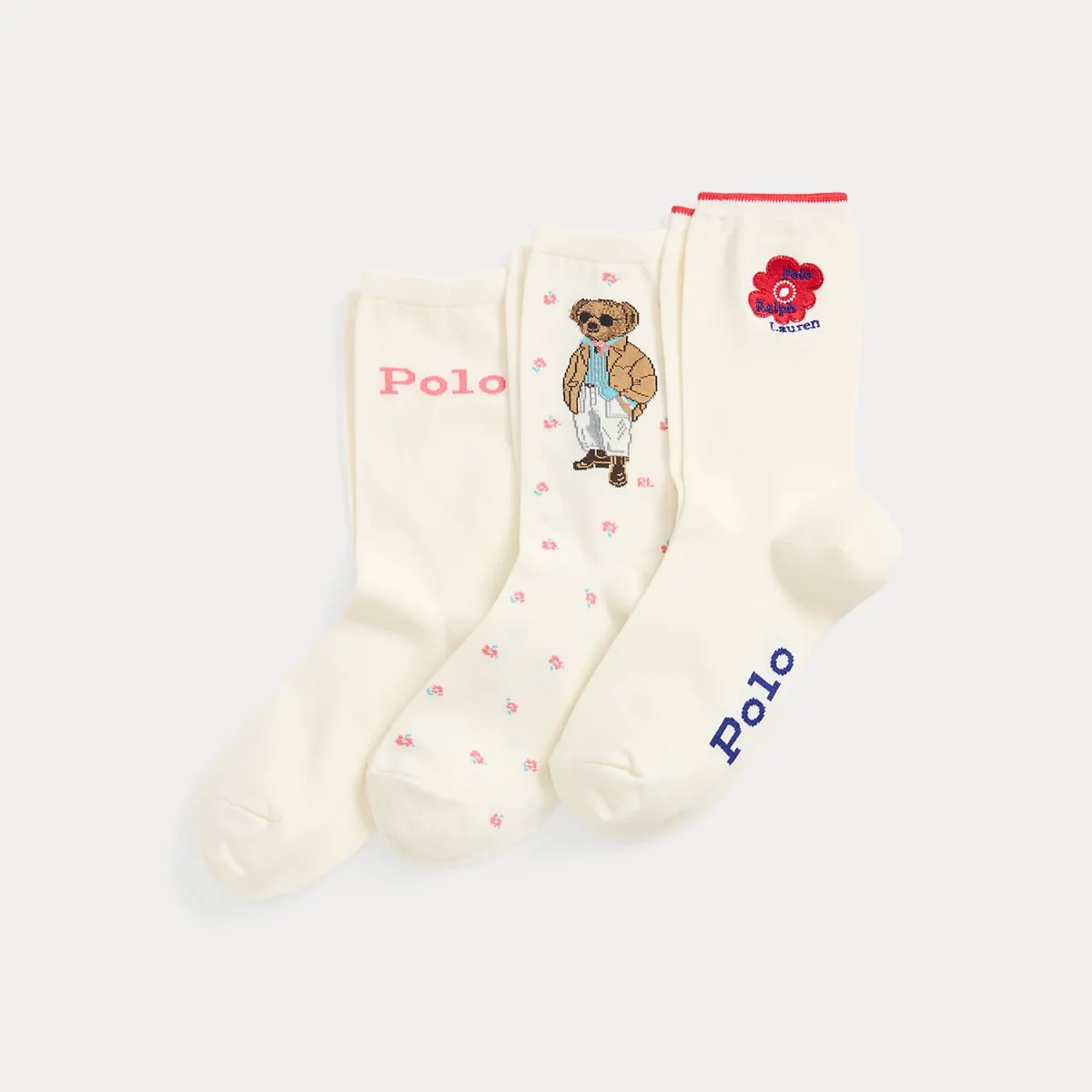 Polo Bear Crew Sock 3-Pack Gift Set by Ralph Lauren