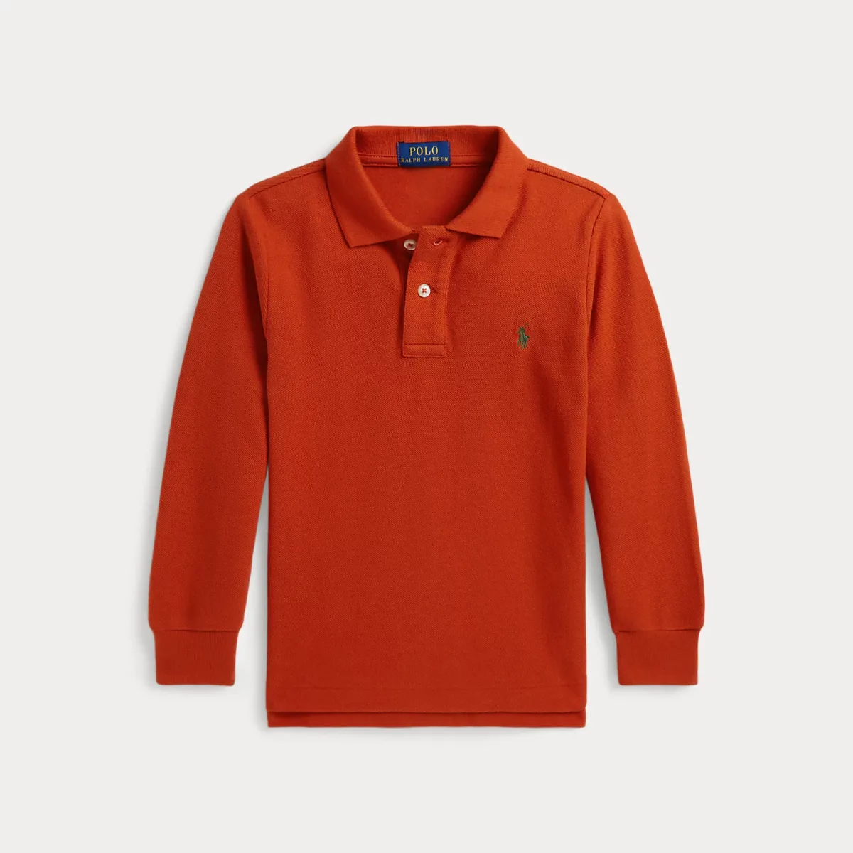 Cotton Mesh Long-Sleeve Polo Shirt by Ralph Lauren