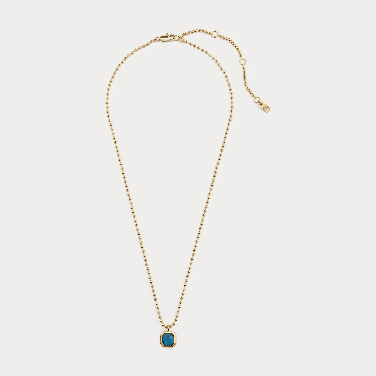 Gold-Plated Bezel Stone Pendant Necklace by Ralph Lauren