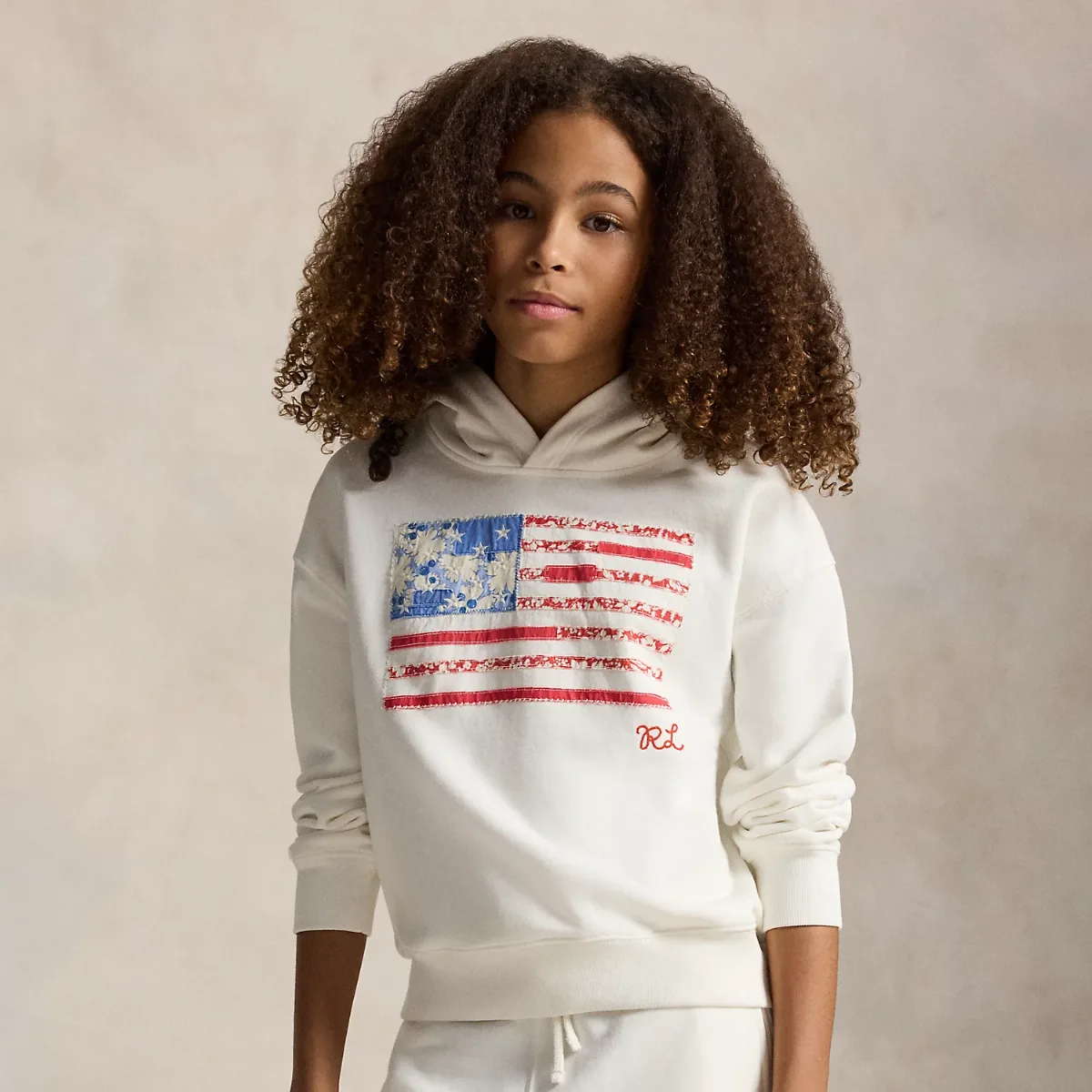 Flag French Cotton Terry Hoodie by Ralph Lauren