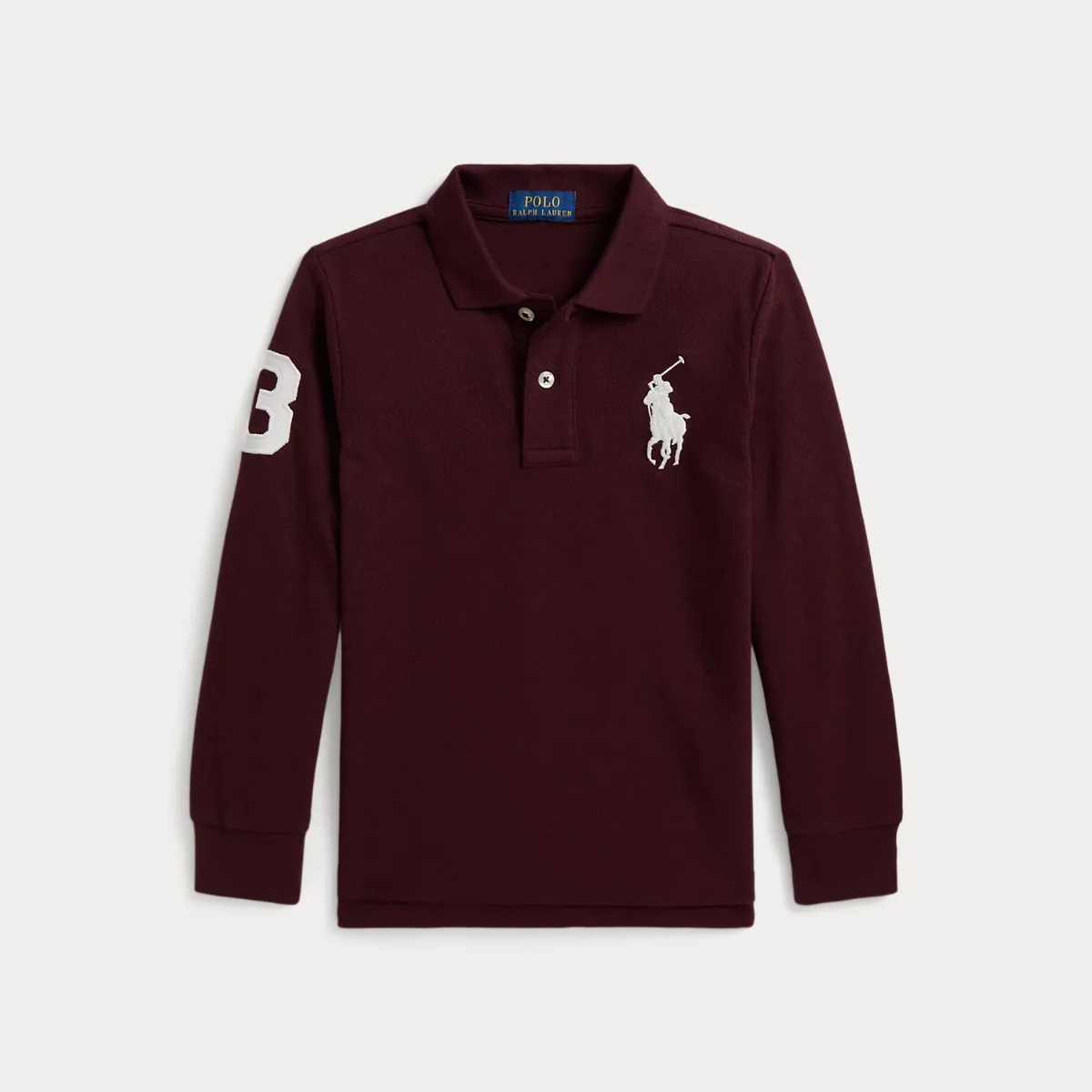 Big Pony Mesh Long-Sleeve Polo Shirt by Ralph Lauren