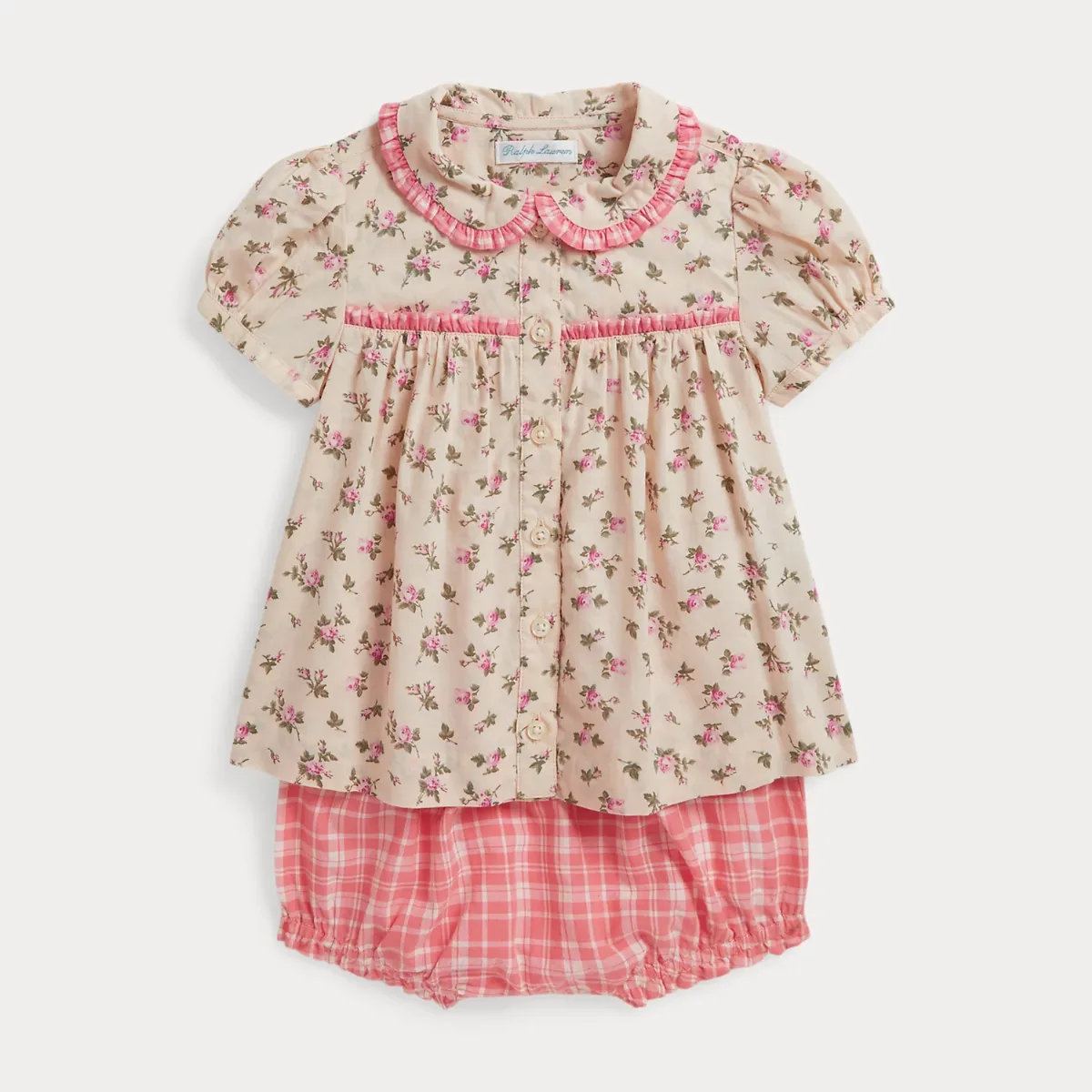 Cotton Shirt & Gingham Bloomer in Beatty Floral by Ralph Lauren