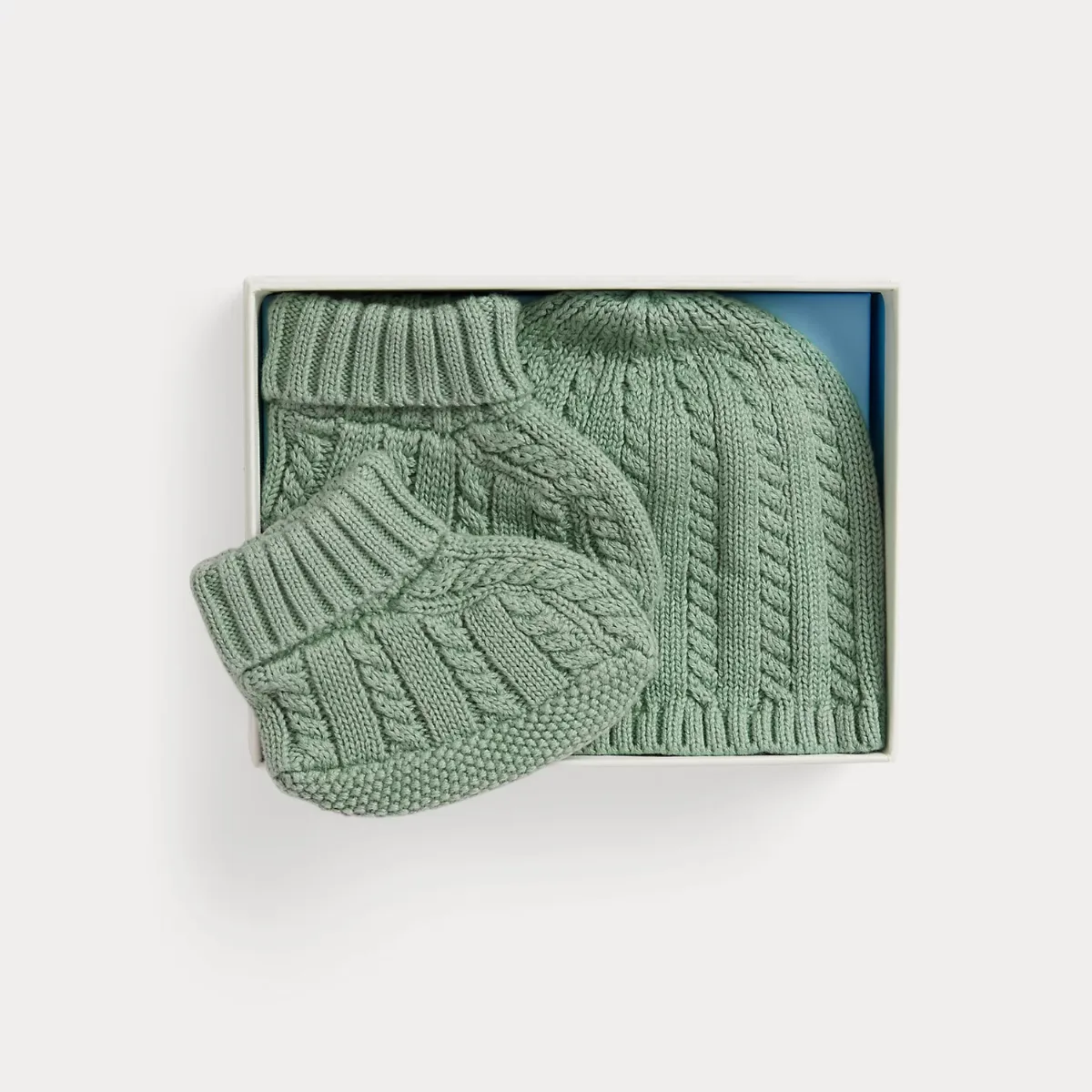 Cable-Knit Cotton Beanie & Bootie by Ralph Lauren