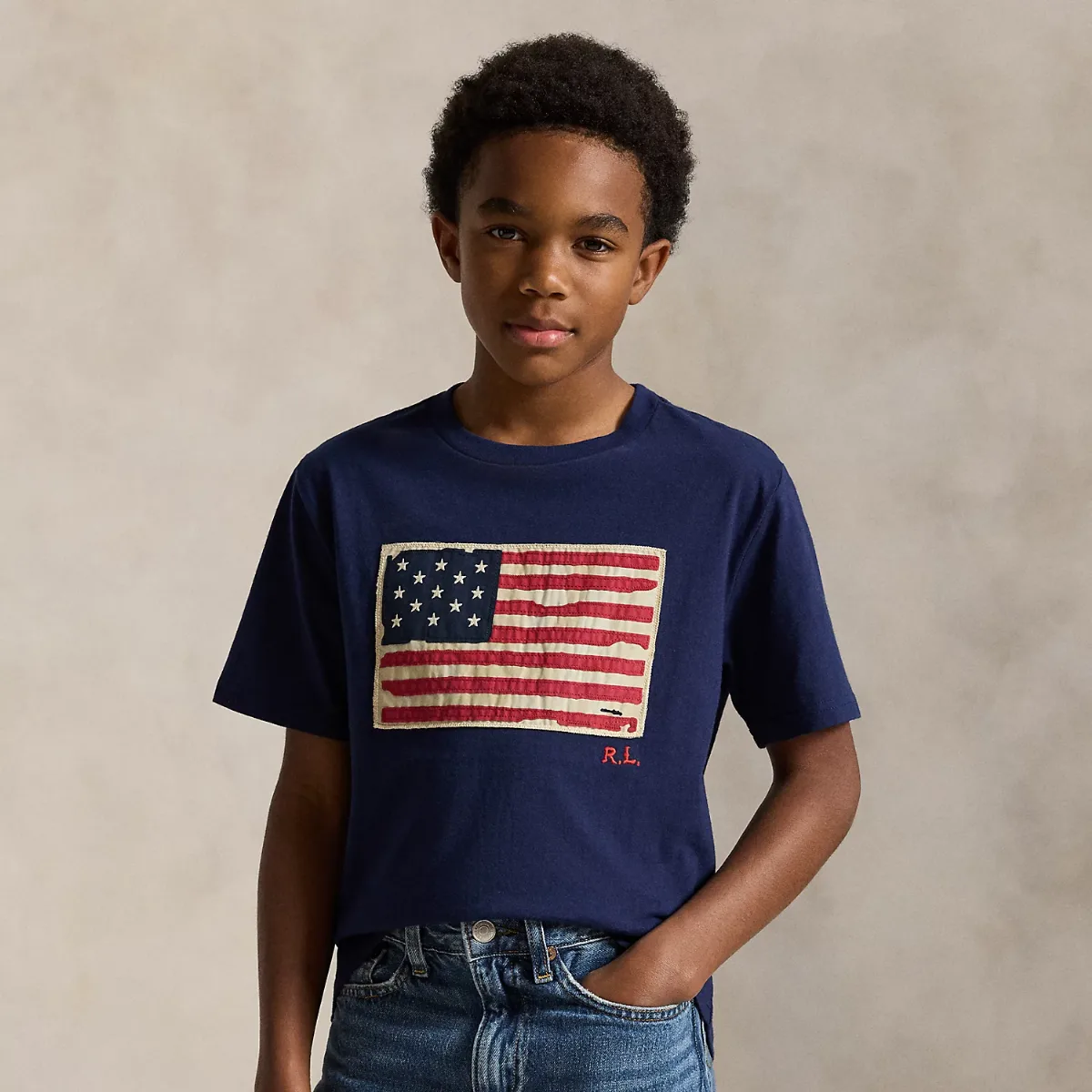 Flag Cotton Jersey Tee by Ralph Lauren