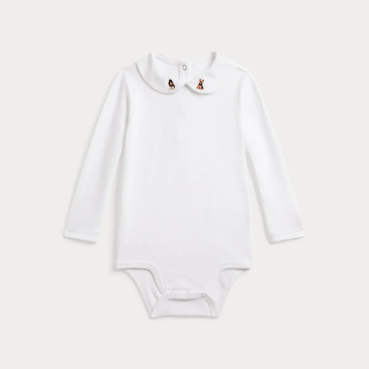 Dog-Embroidered Cotton Bodysuit by Ralph Lauren