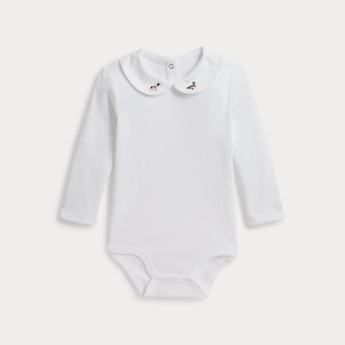 Embroidered Cotton Interlock Bodysuit by Ralph Lauren