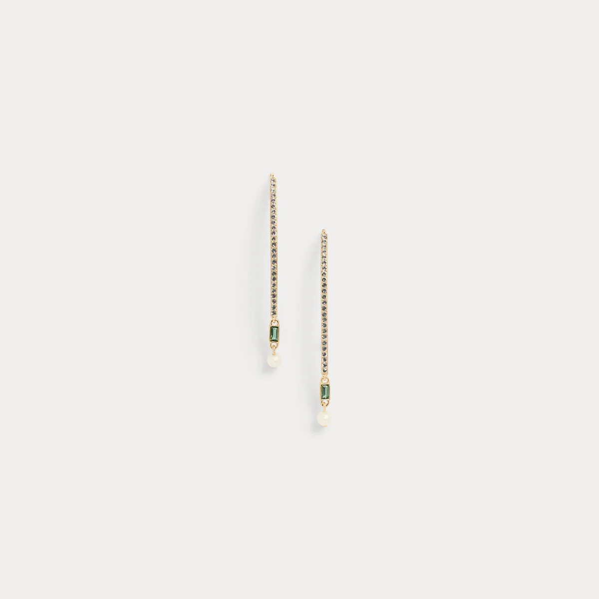 Gold-Plated Pavé Faux-Pearl Earrings by Ralph Lauren