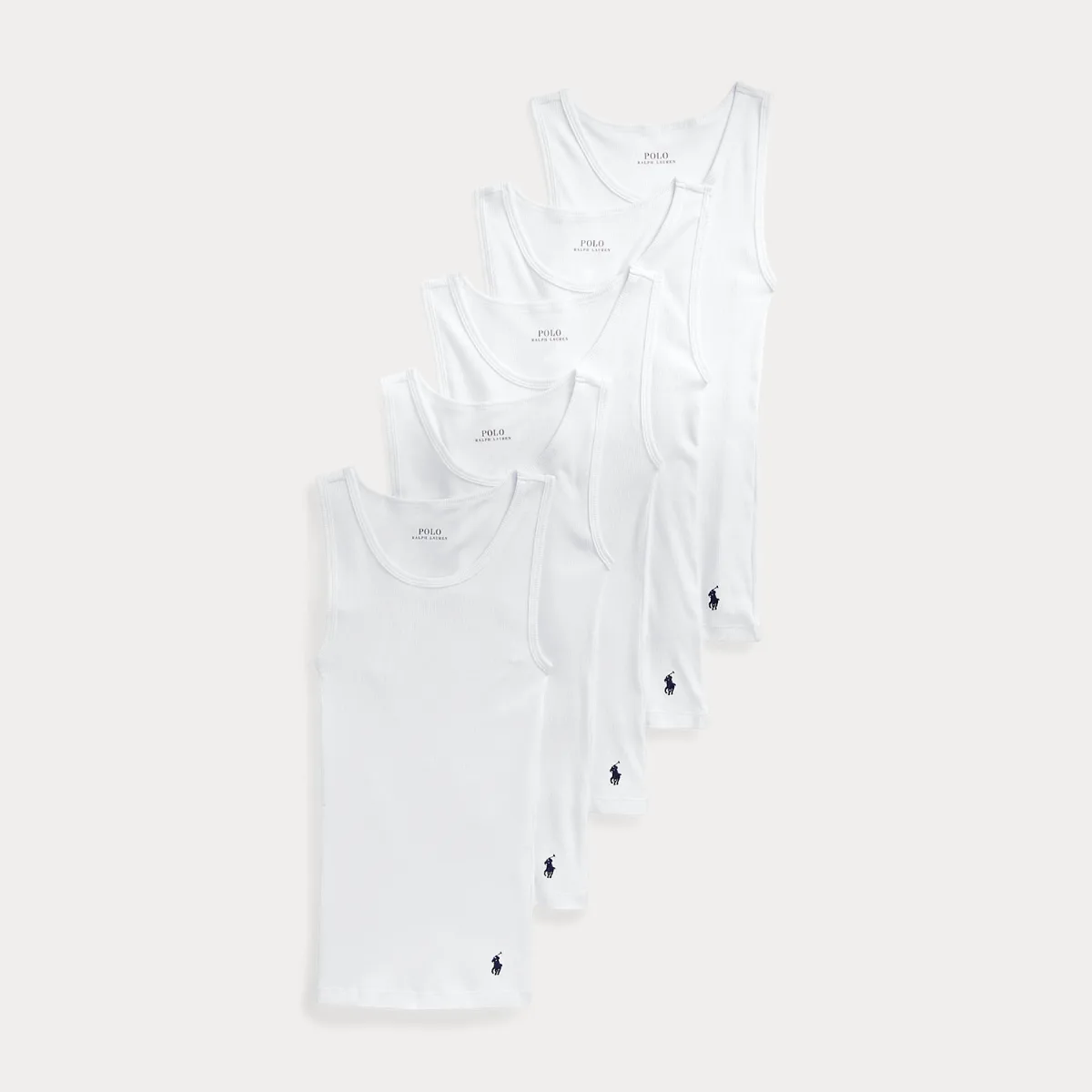 Ribbed Stretch Cotton Tank 5-Pack by Ralph Lauren