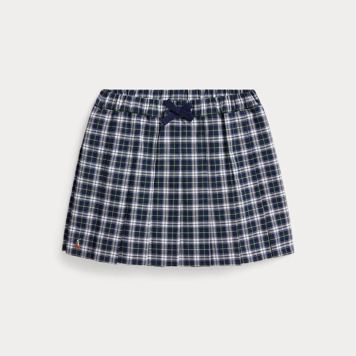 Plaid Pleated Cotton Oxford Skirt by Ralph Lauren