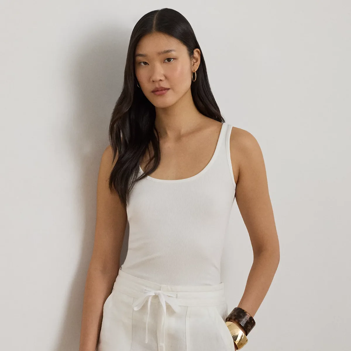Stretch Cotton Tank Top by Ralph Lauren