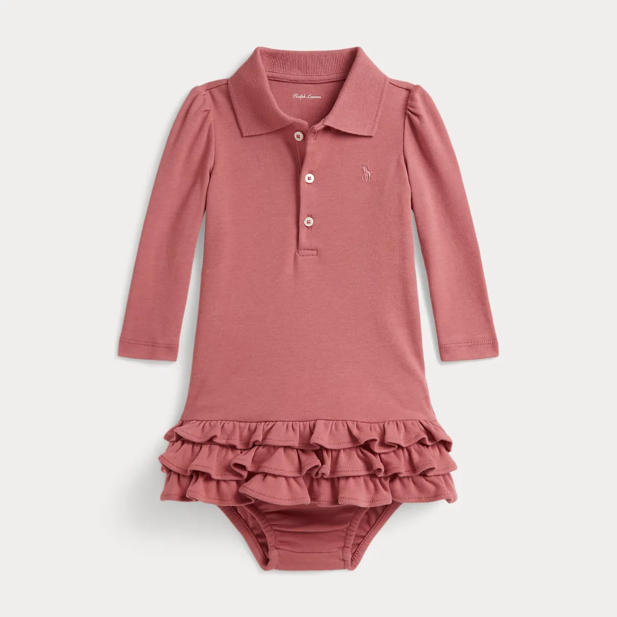 Ruffled Soft Cotton Polo Dress & Bloomer by Ralph Lauren