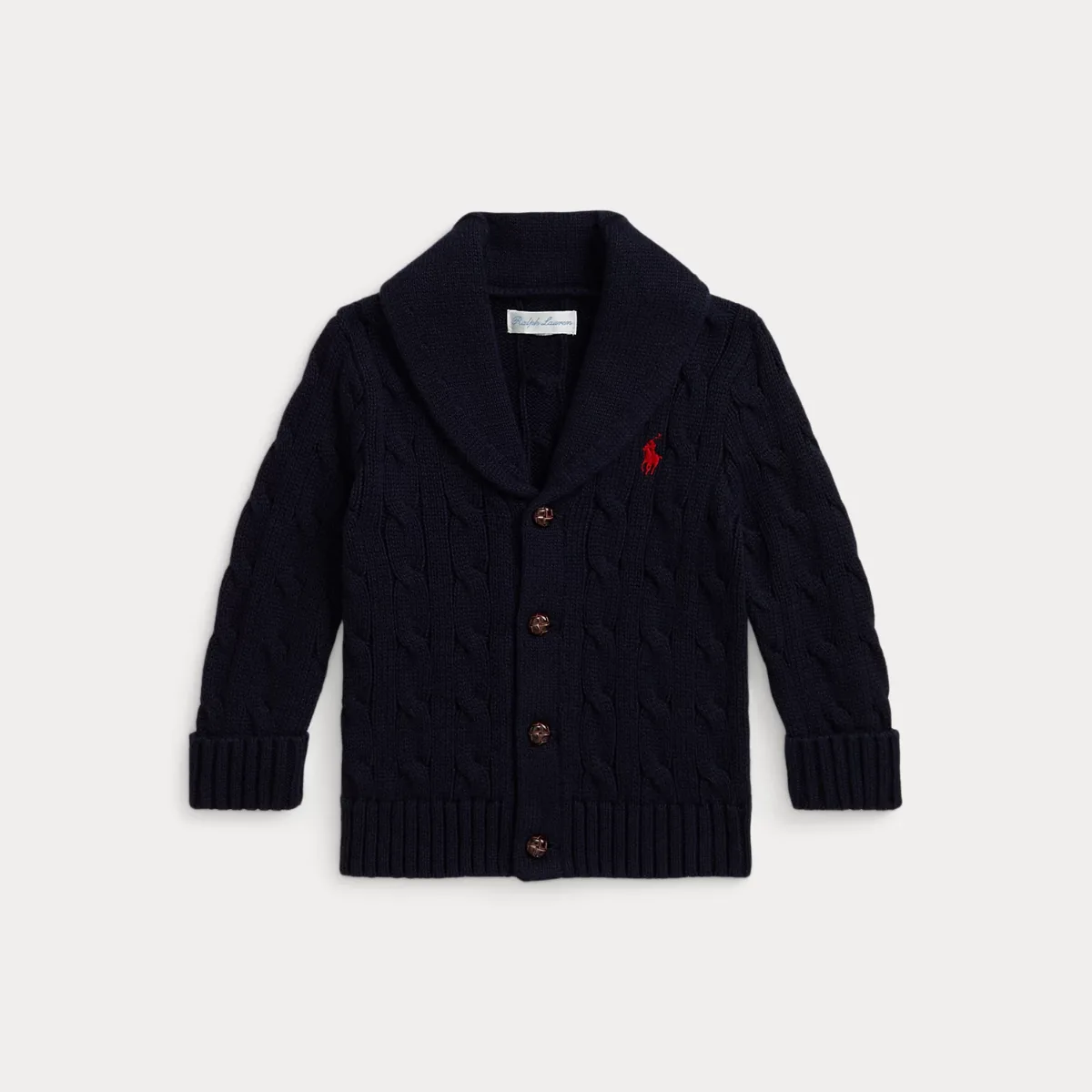Cable-Knit Cotton Shawl Cardigan by Ralph Lauren