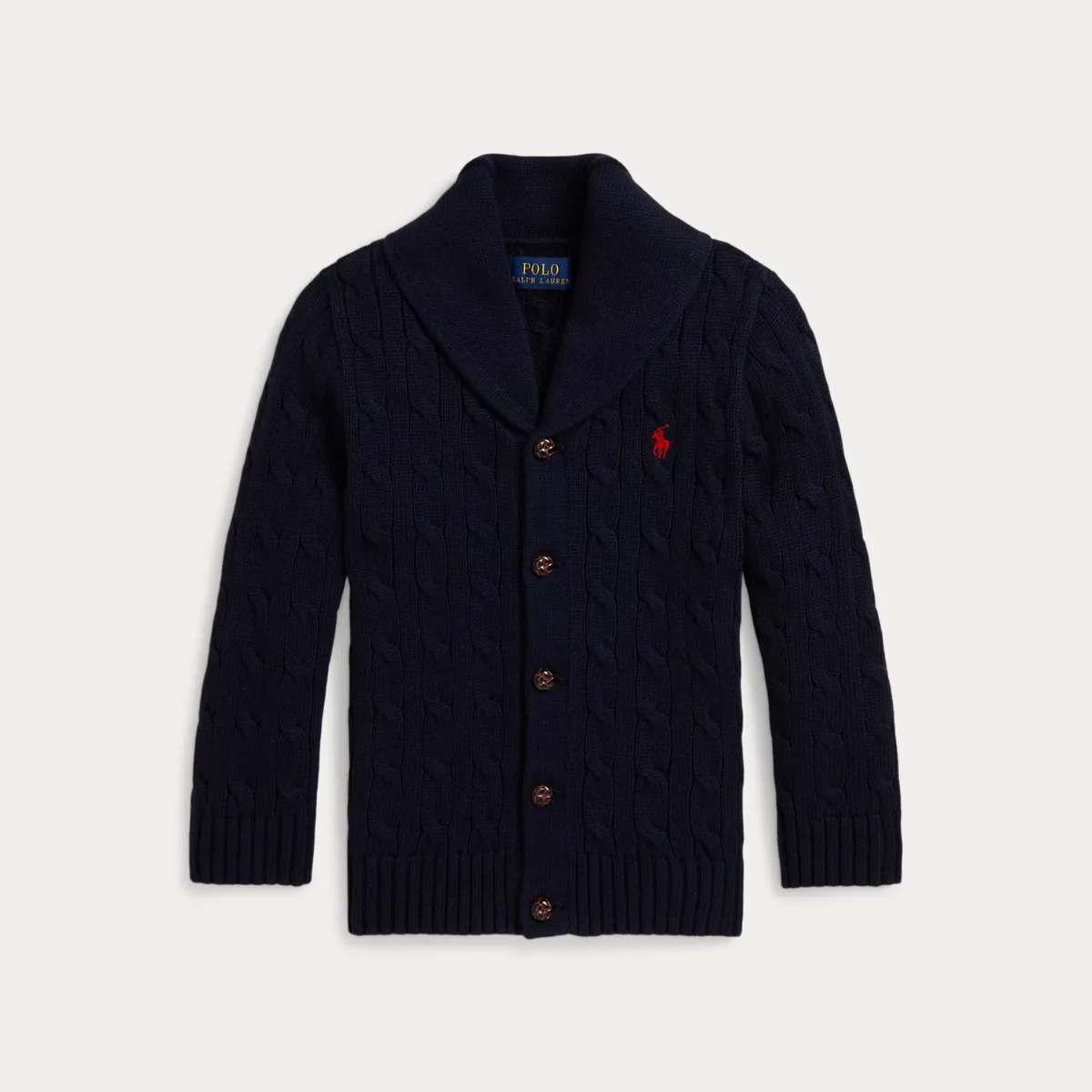 Cable-Knit Cotton Shawl Cardigan by Ralph Lauren