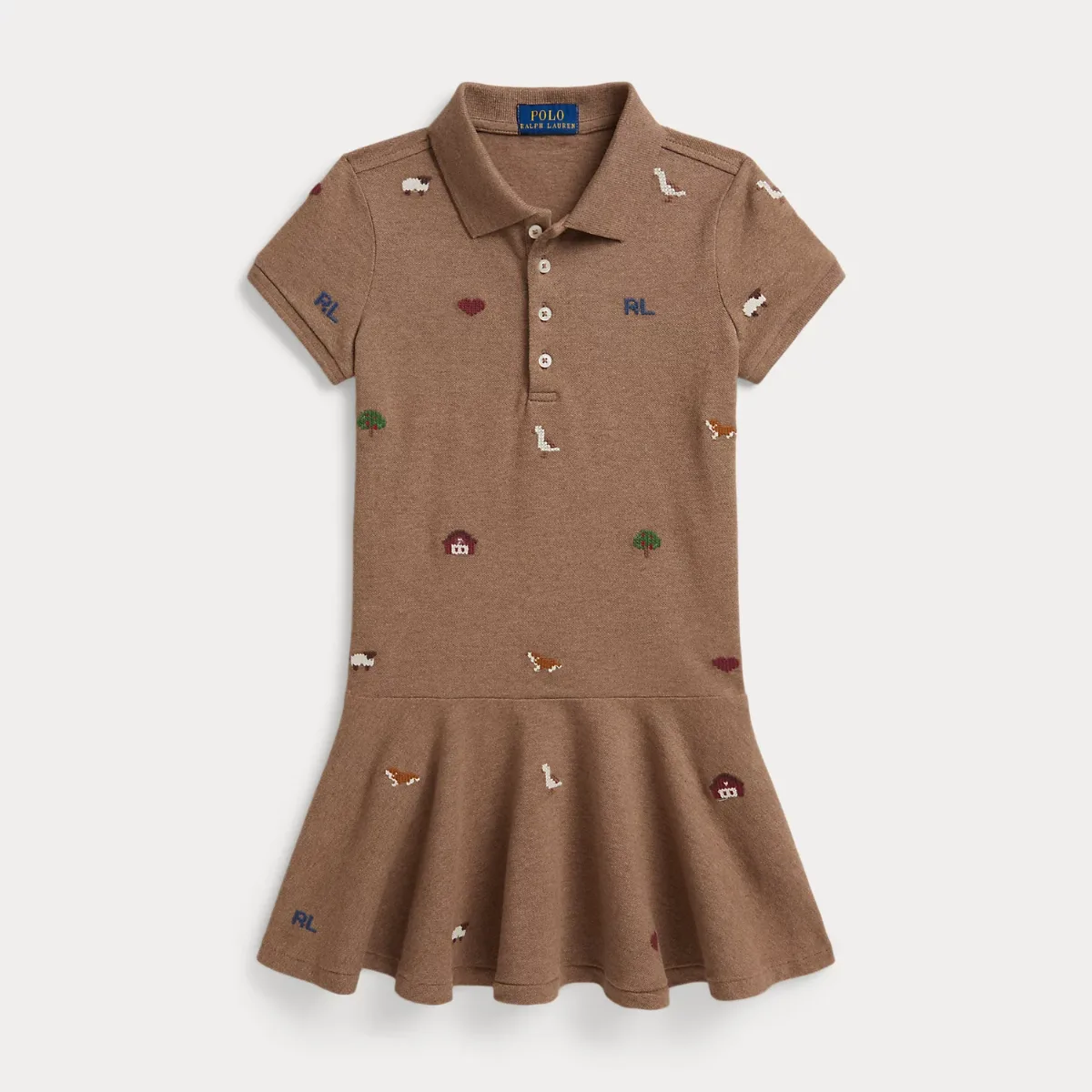Embroidered Stretch Mesh Polo Dress by Ralph Lauren
