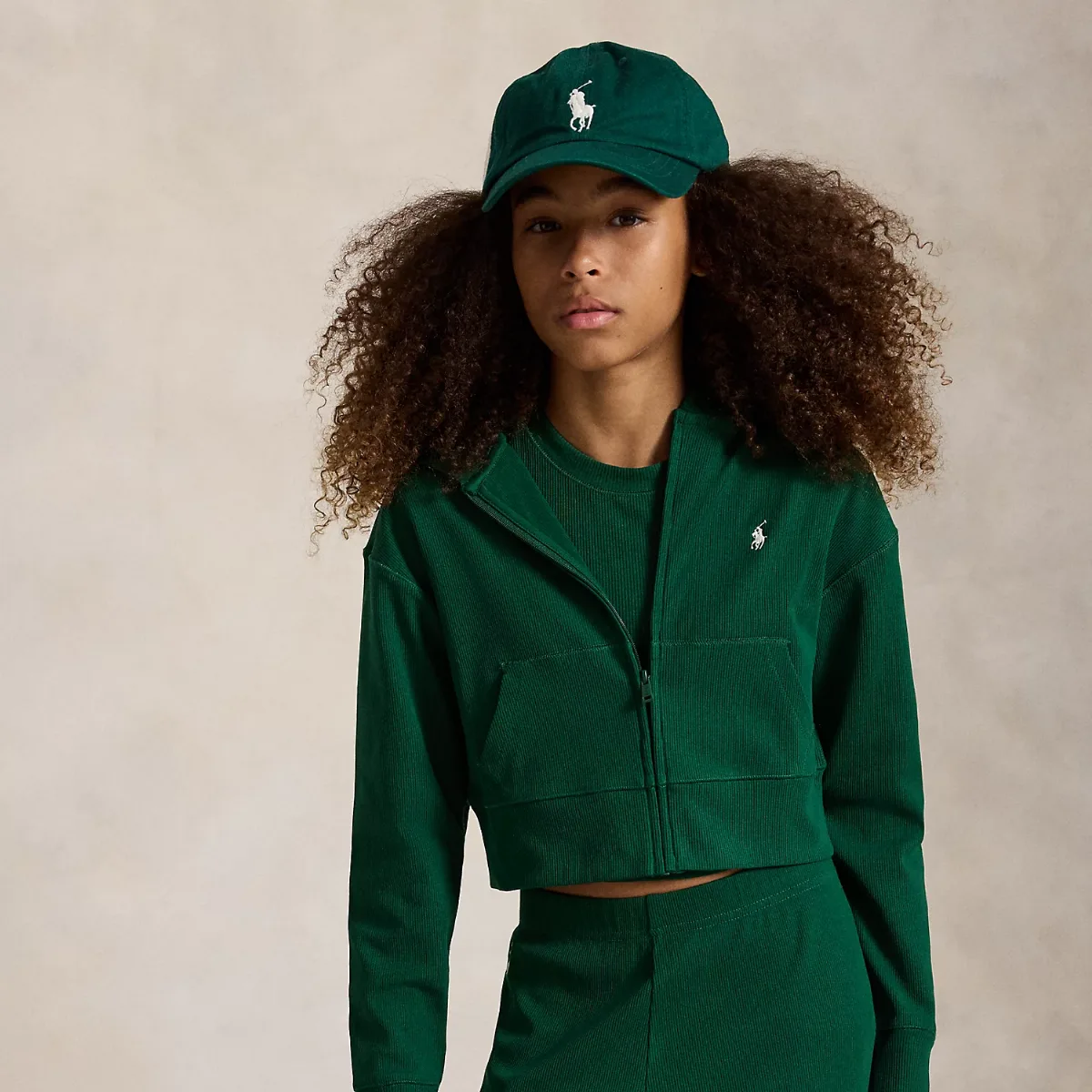 Ribbed Boxy Full-Zip Hoodie by Ralph Lauren