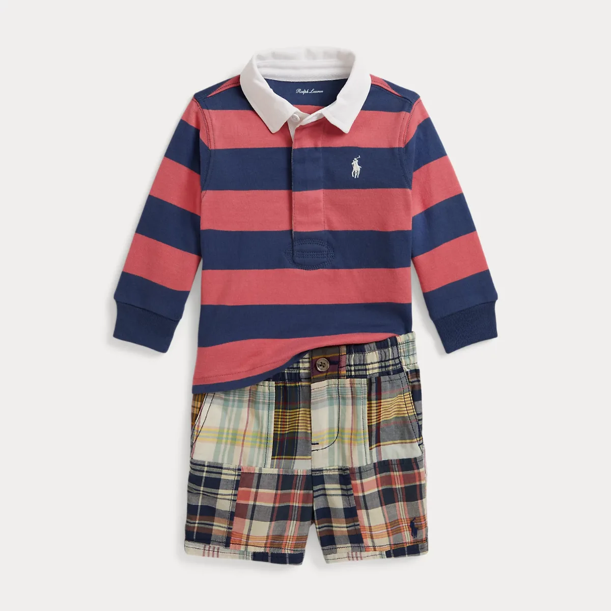 Striped Cotton Shirt & Madras Short by Ralph Lauren