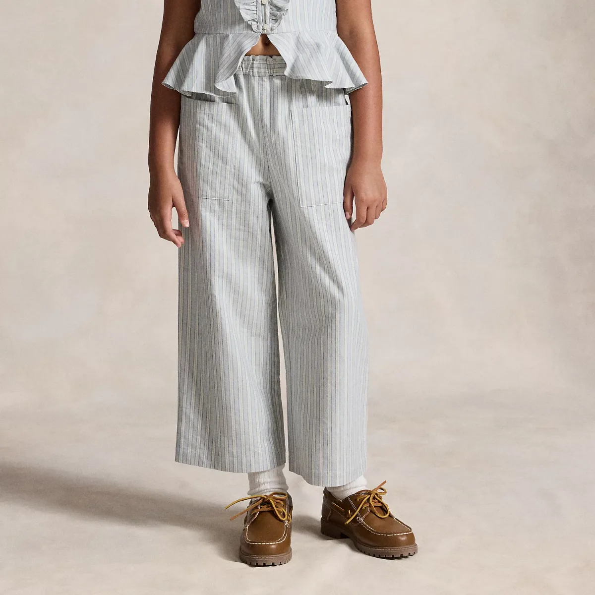 Striped Cotton Cropped Wide-Leg Pant by Ralph Lauren