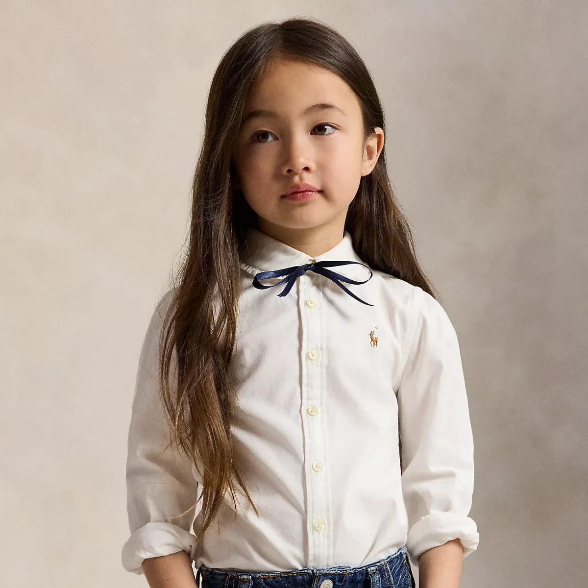 Ruffled Cotton Oxford Shirt by Ralph Lauren
