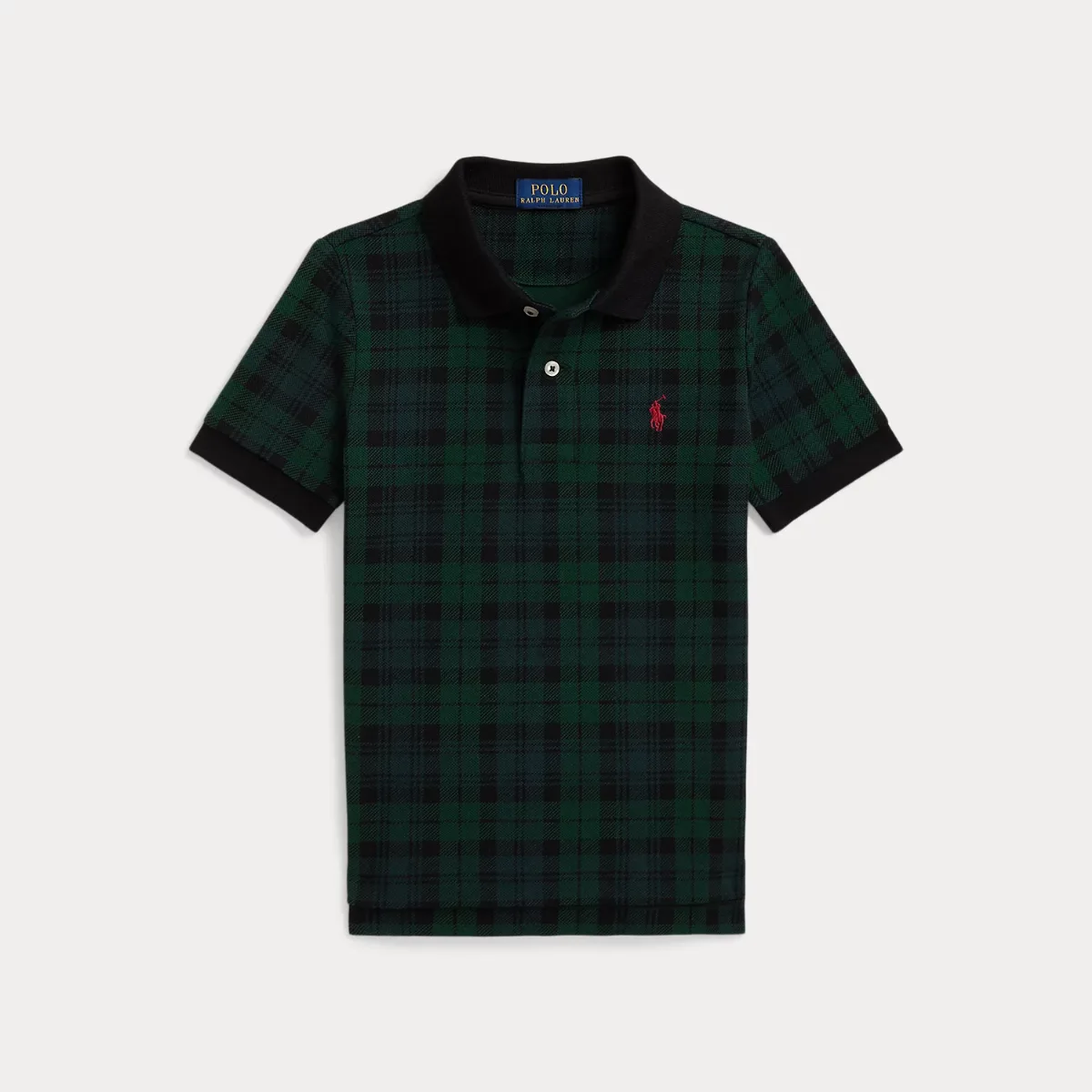 Plaid Cotton Mesh Polo Shirt by Ralph Lauren