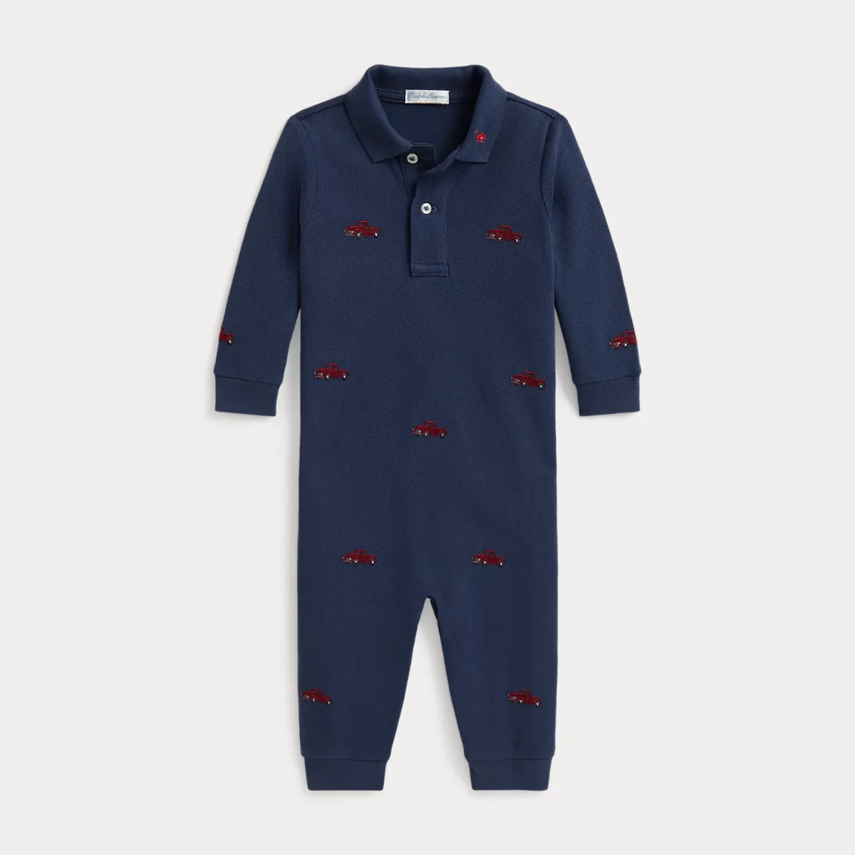Truck-Embroidered Cotton Polo Coverall by Ralph Lauren