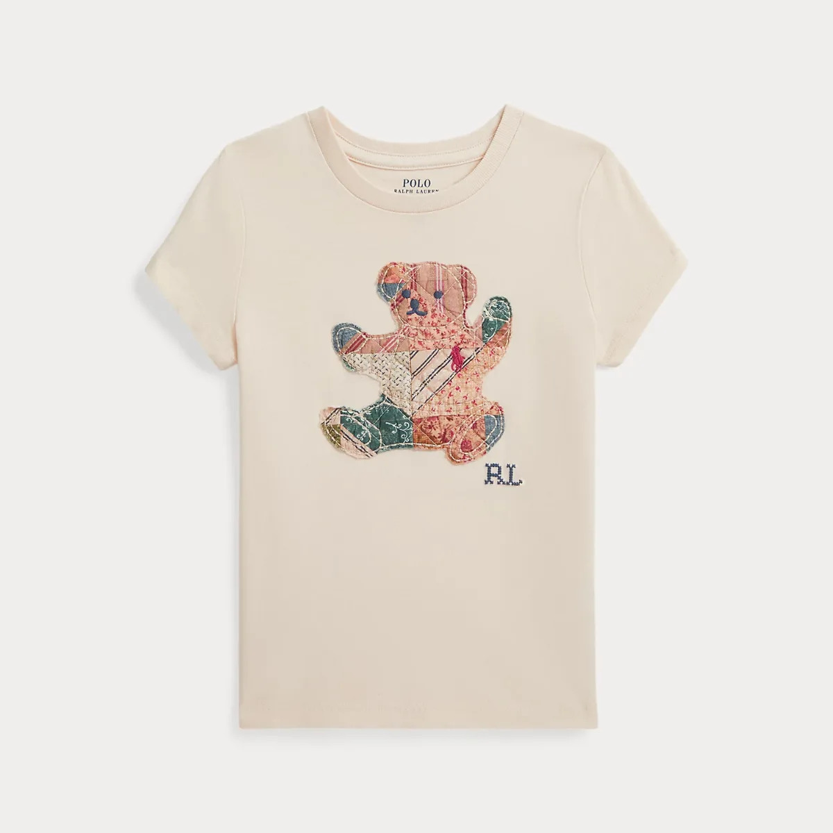 Patchwork Polo Bear Cotton Jersey Tee by Ralph Lauren