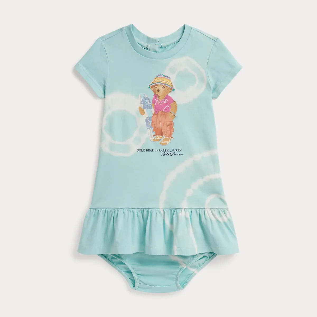 Tie-Dye Polo Bear Cotton Dress & Bloomer by Ralph Lauren
