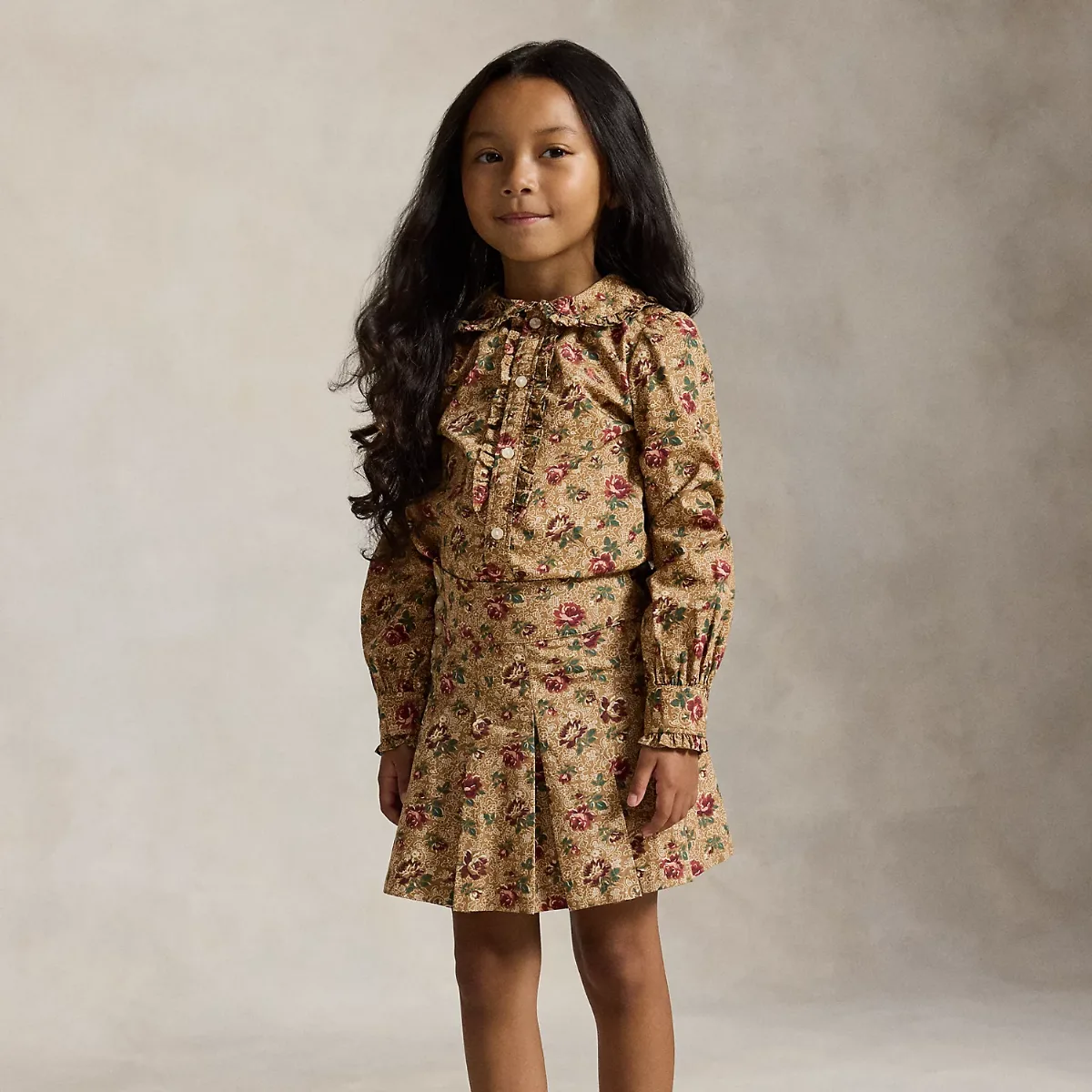 Floral Cotton Poplin Ruffled Top by Ralph Lauren