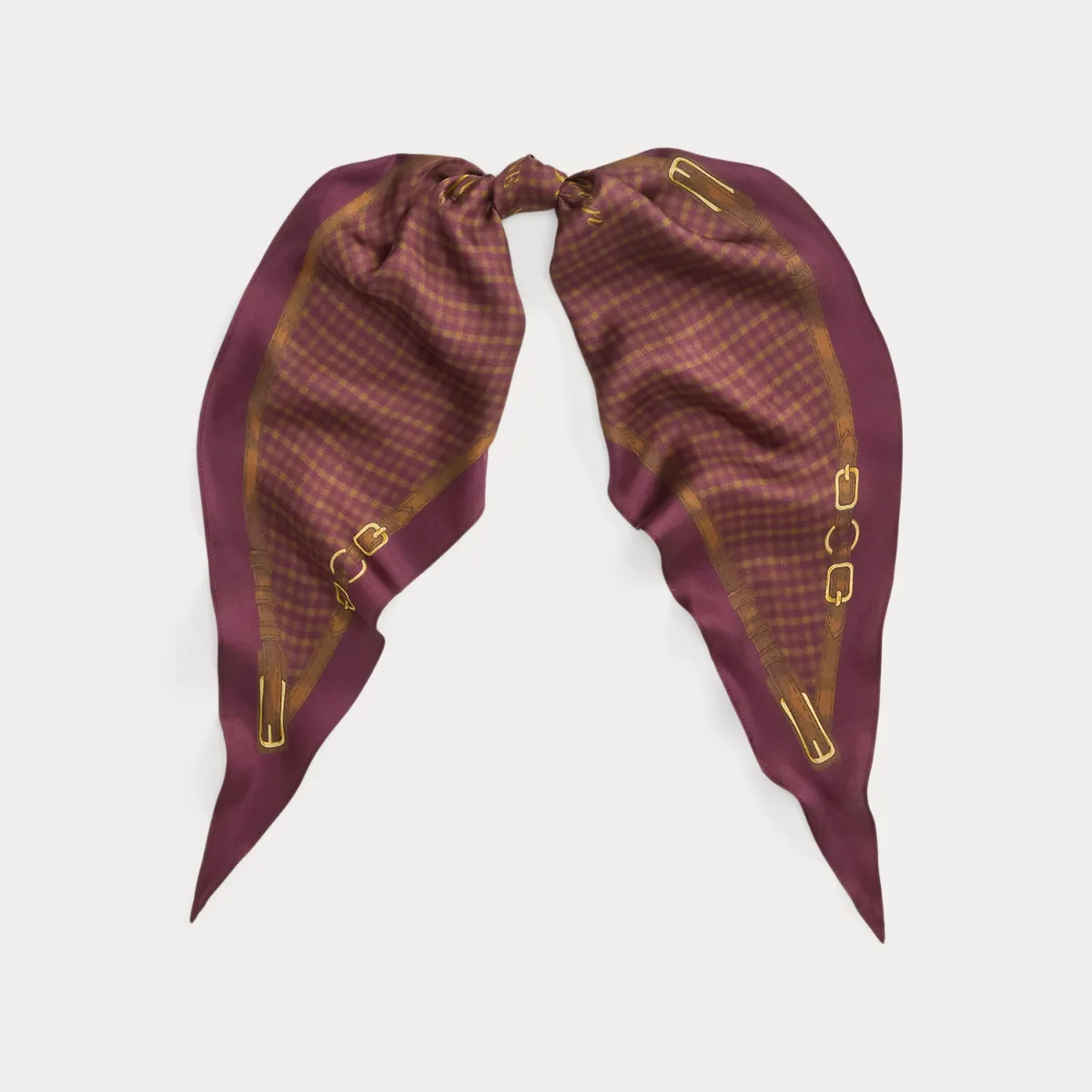 Plaid & Belting-Print Diamond Scarf by Ralph Lauren