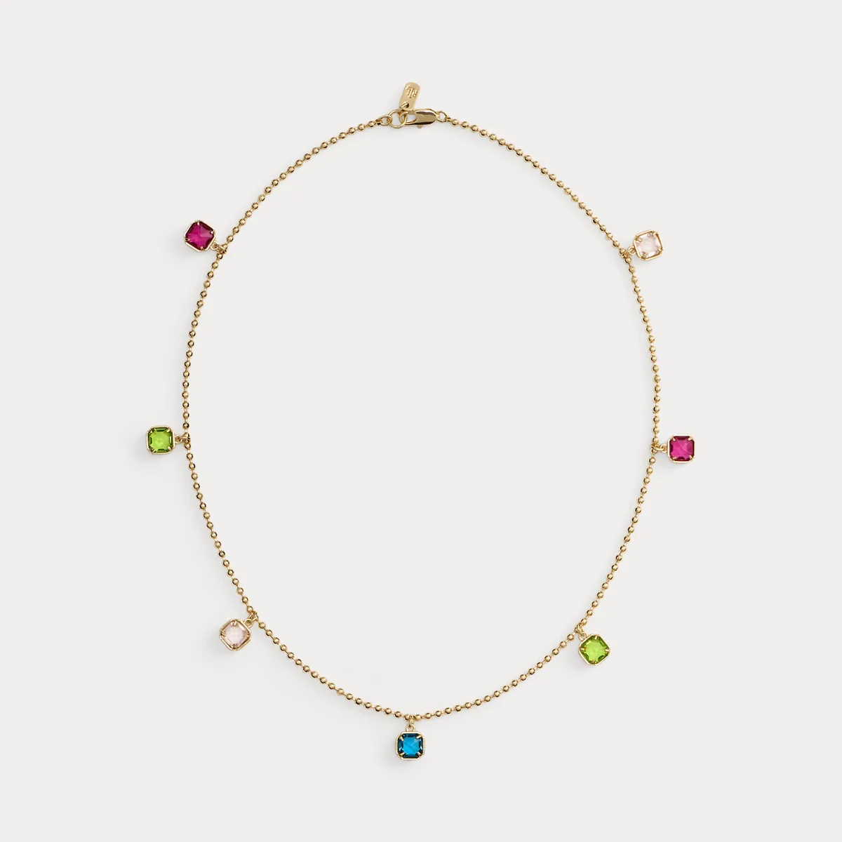 Gold-Plated Bezel Stone Station Necklace by Ralph Lauren