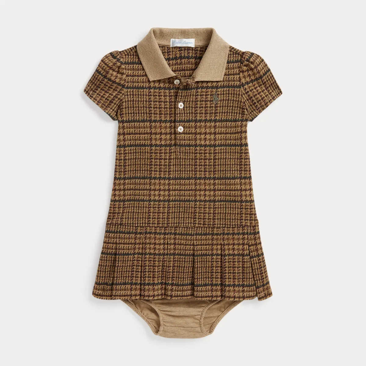 Tweed-Print Stretch Mesh Dress & Bloomer by Ralph Lauren
