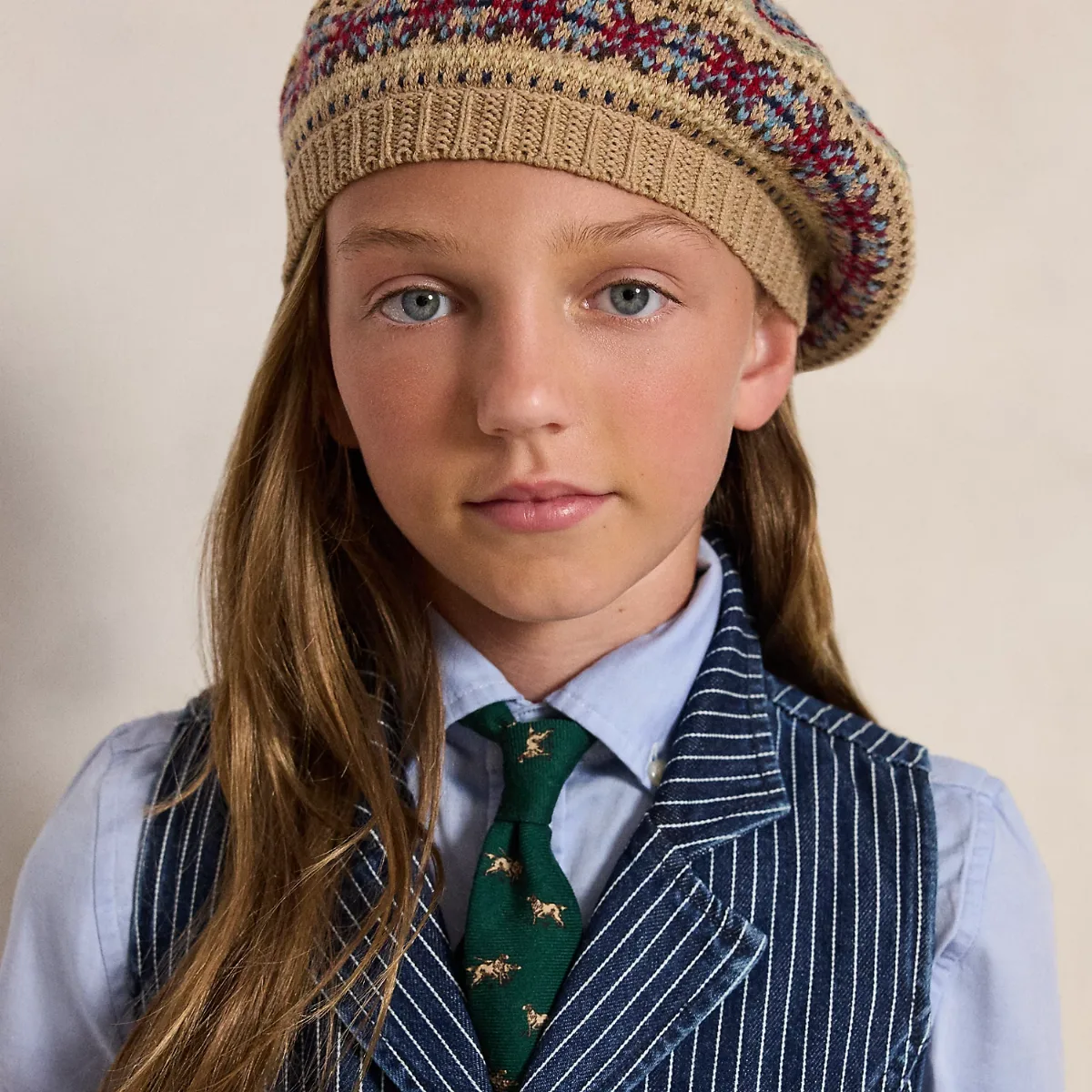 Fair Isle Cotton-Wool Beret by Ralph Lauren