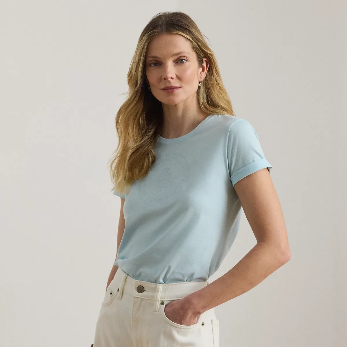 Embroidered-Crest Cotton Jersey Tee by Ralph Lauren