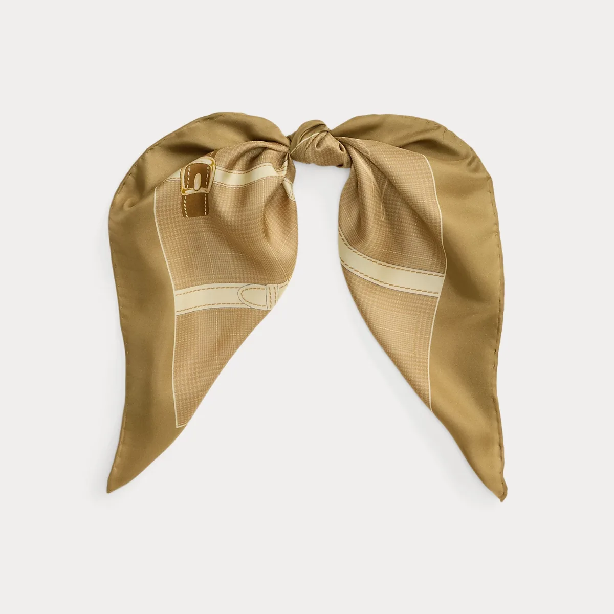 Belting-Print & Logo Silk Square Scarf by Ralph Lauren
