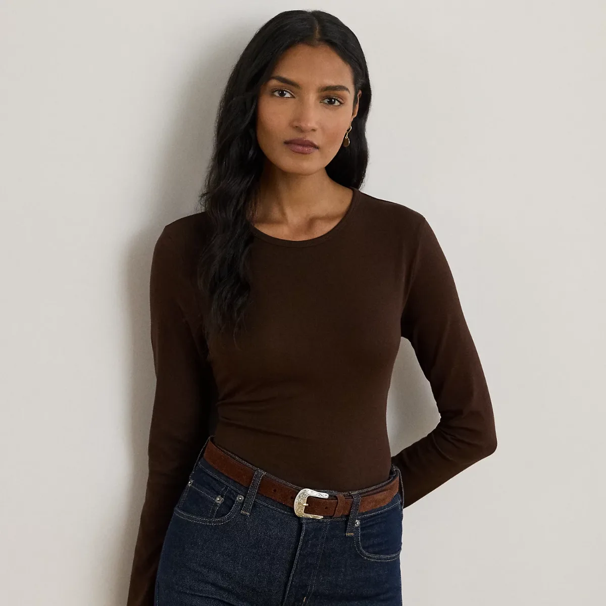 Stretch Cotton Long-Sleeve Tee by Ralph Lauren