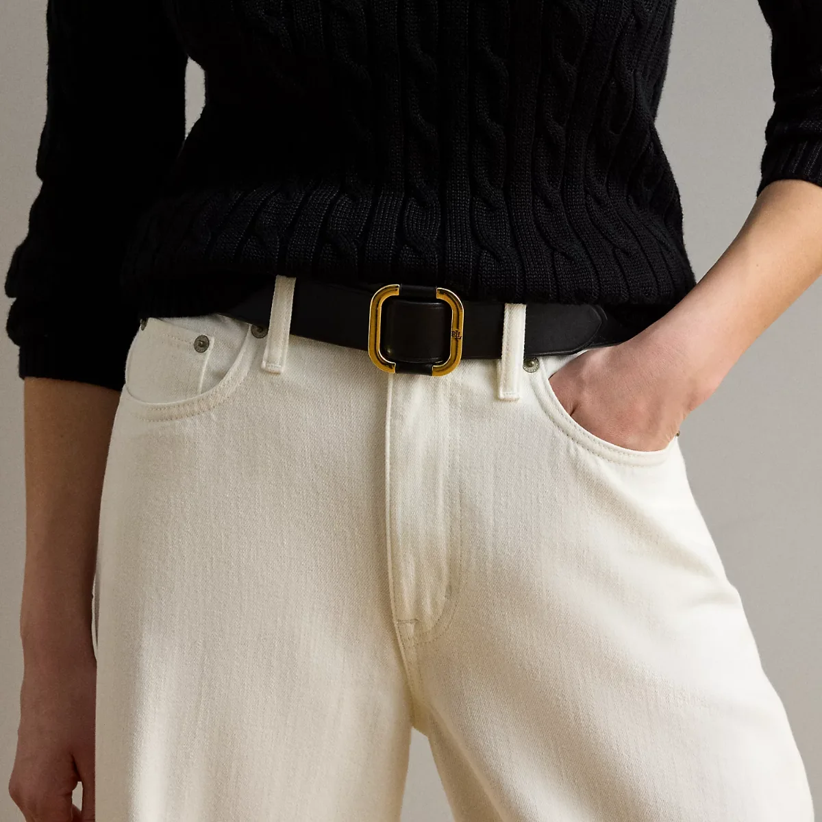 Leather Slide Buckle Belt by Ralph Lauren