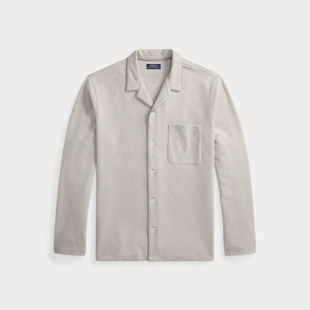Herringbone-Knit Pajama Shirt