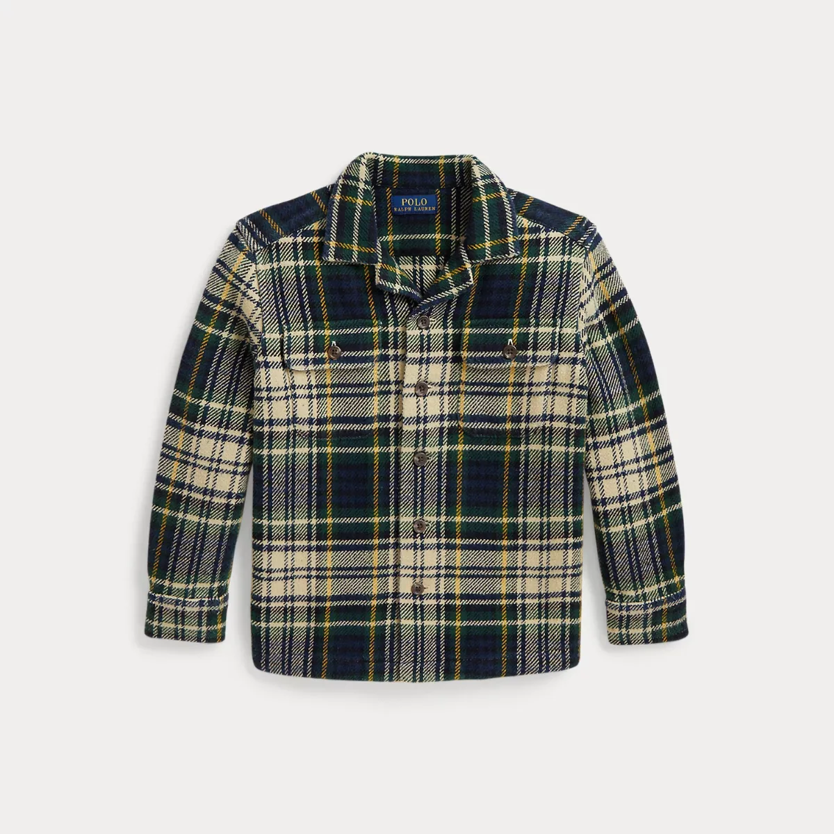 Plaid Cotton Flannel Camp Shirt by Ralph Lauren