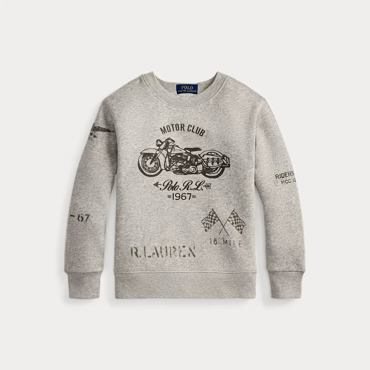 Motorcycle-Print Fleece Sweatshirt by Ralph Lauren