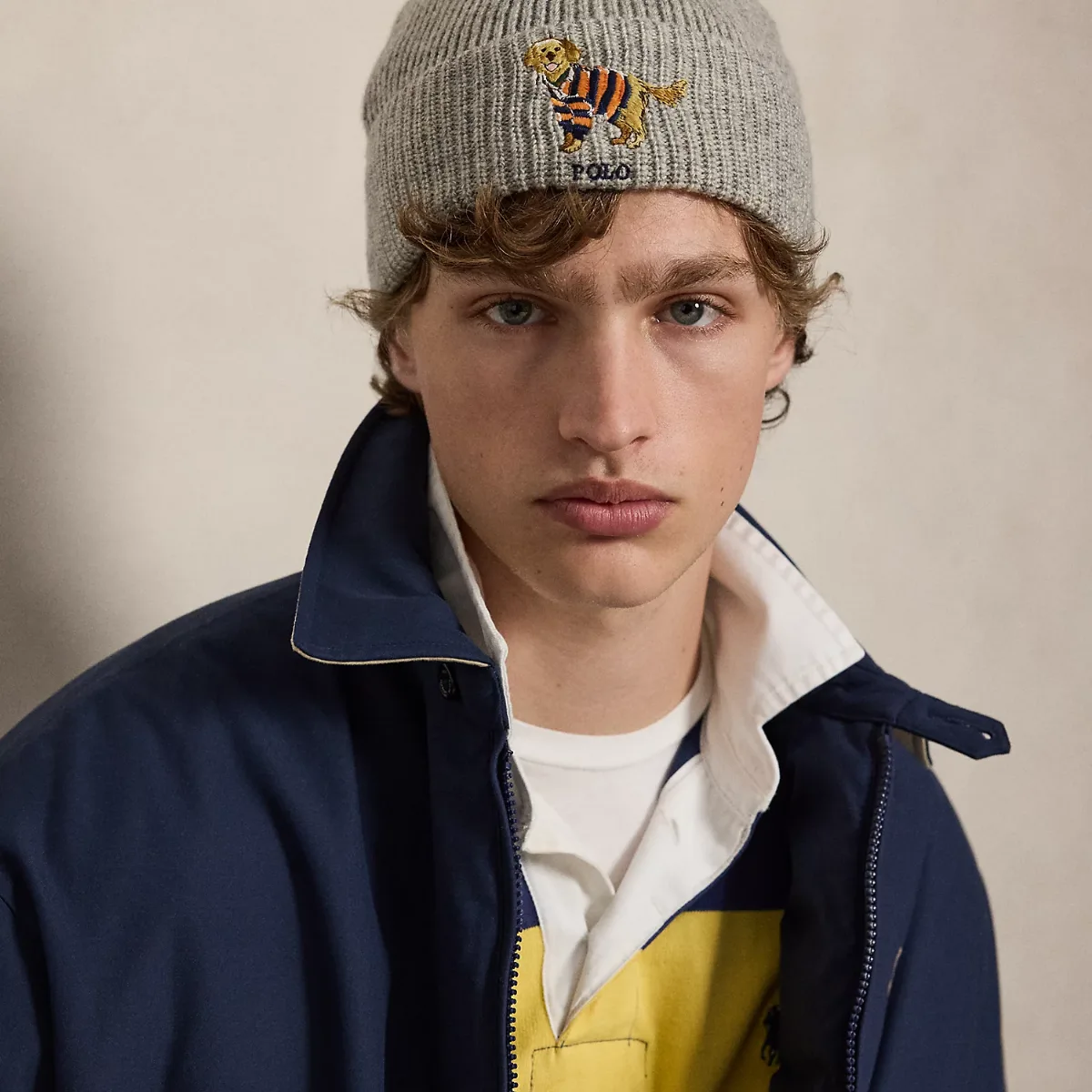 Dog-Embroidered Rib-Knit Beanie by Ralph Lauren