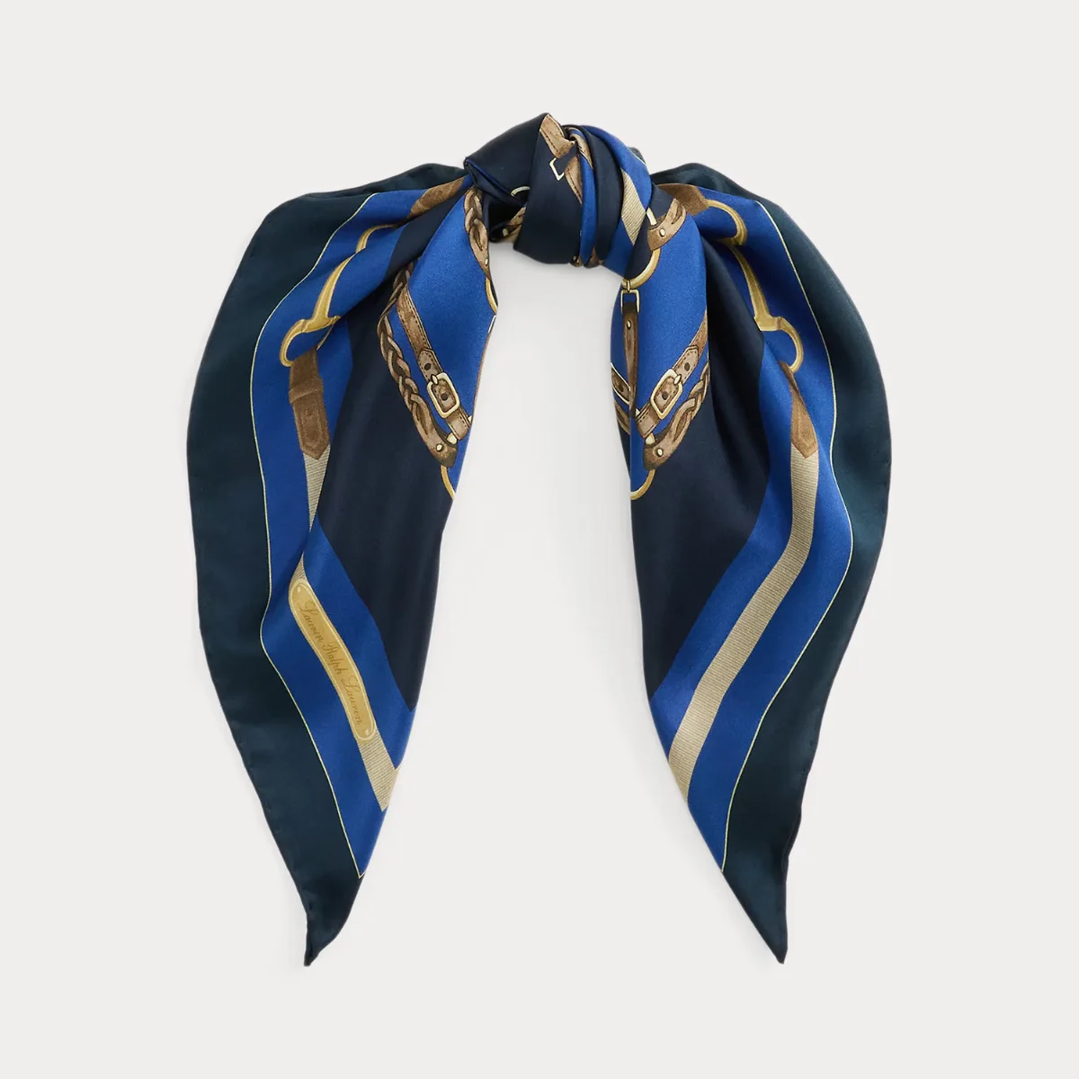 Horse & Belting-Print Silk Square Scarf by Ralph Lauren