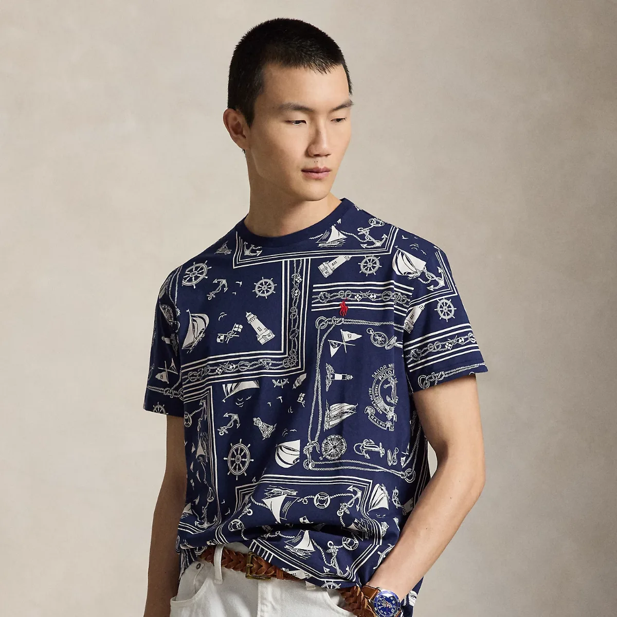 Classic Fit Nautical Bandanna T-Shirt by Ralph Lauren