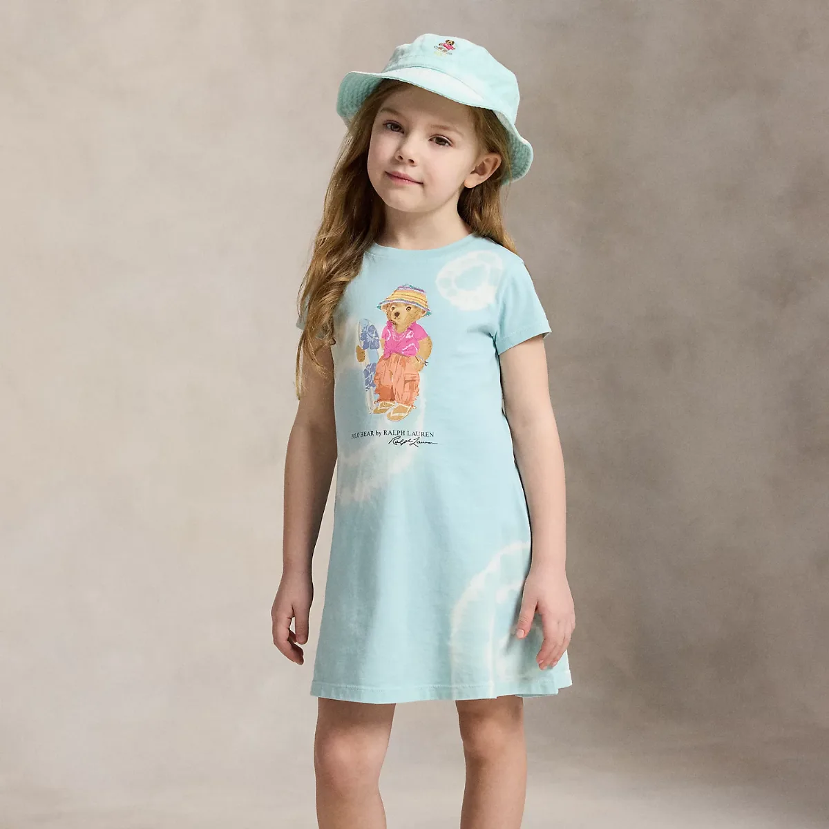 Tie-Dye Polo Bear Cotton Jersey Dress by Ralph Lauren