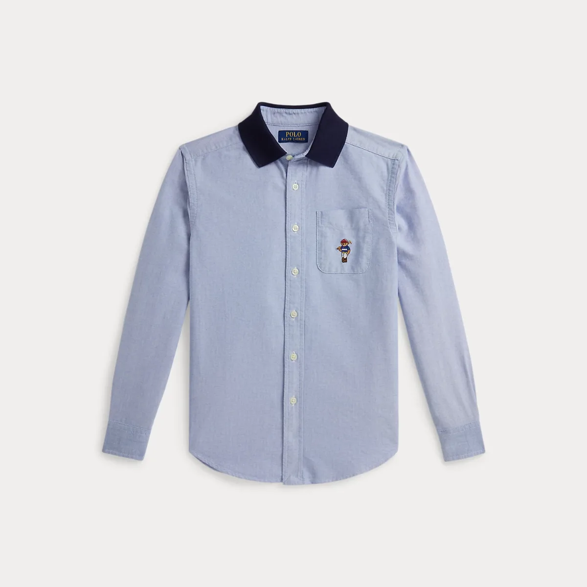 Polo Bear Oxford Knit-Collar Shirt by Ralph Lauren