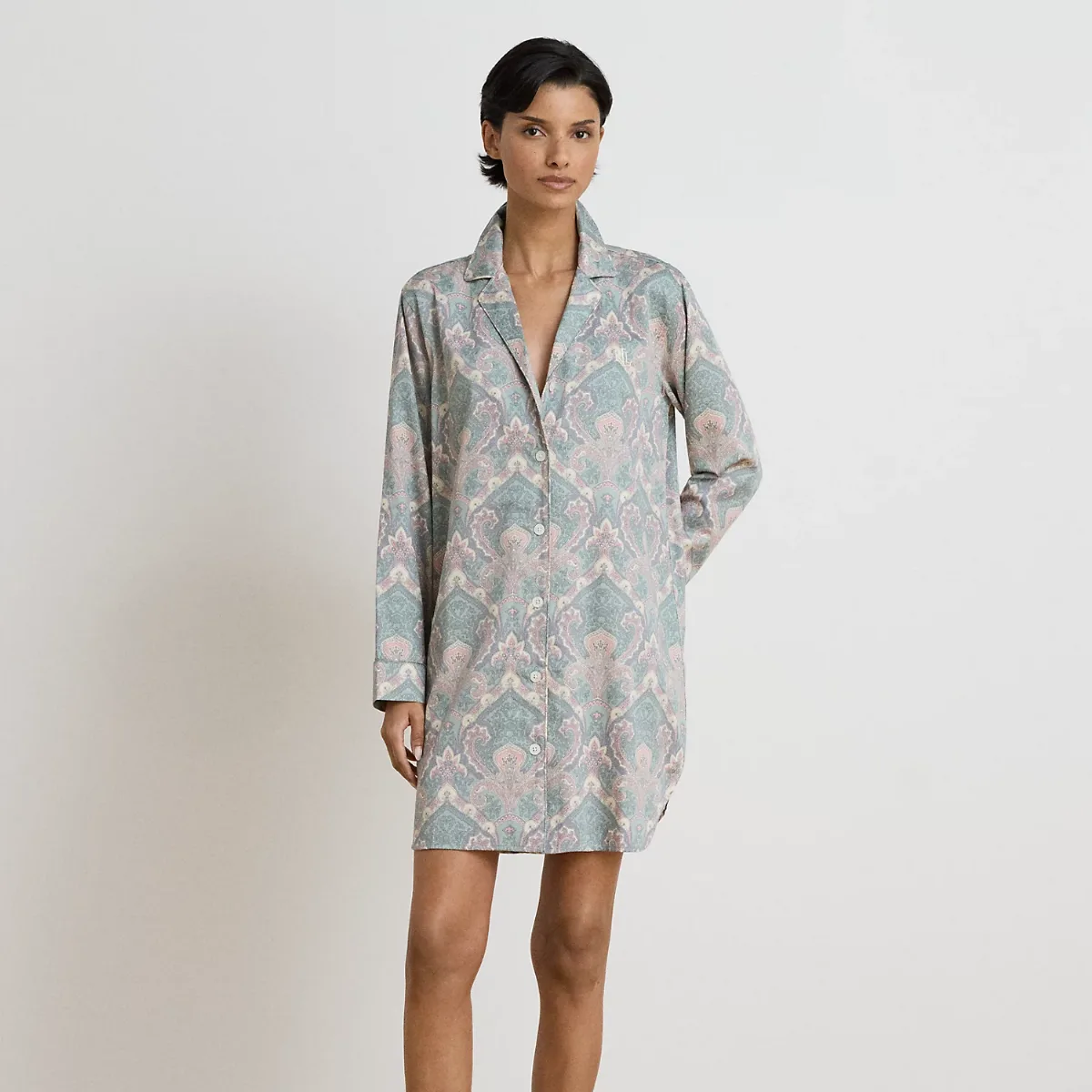 Cotton-Blend Sateen Sleep Shirt by Ralph Lauren