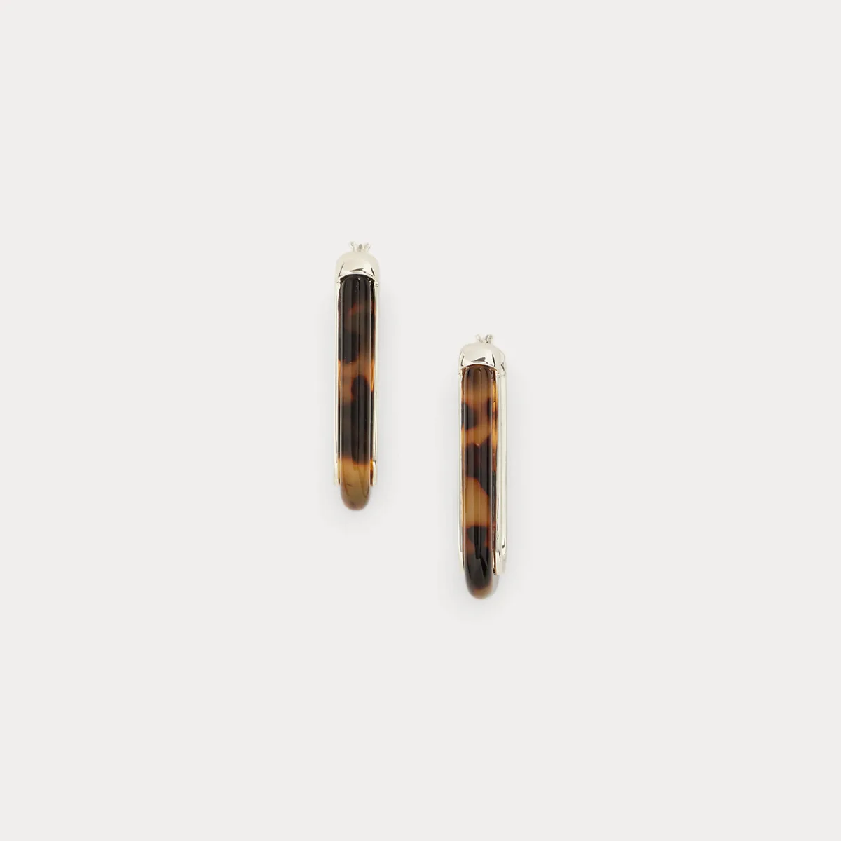 Tortoiseshell Rectangular Hoop Earrings by Ralph Lauren