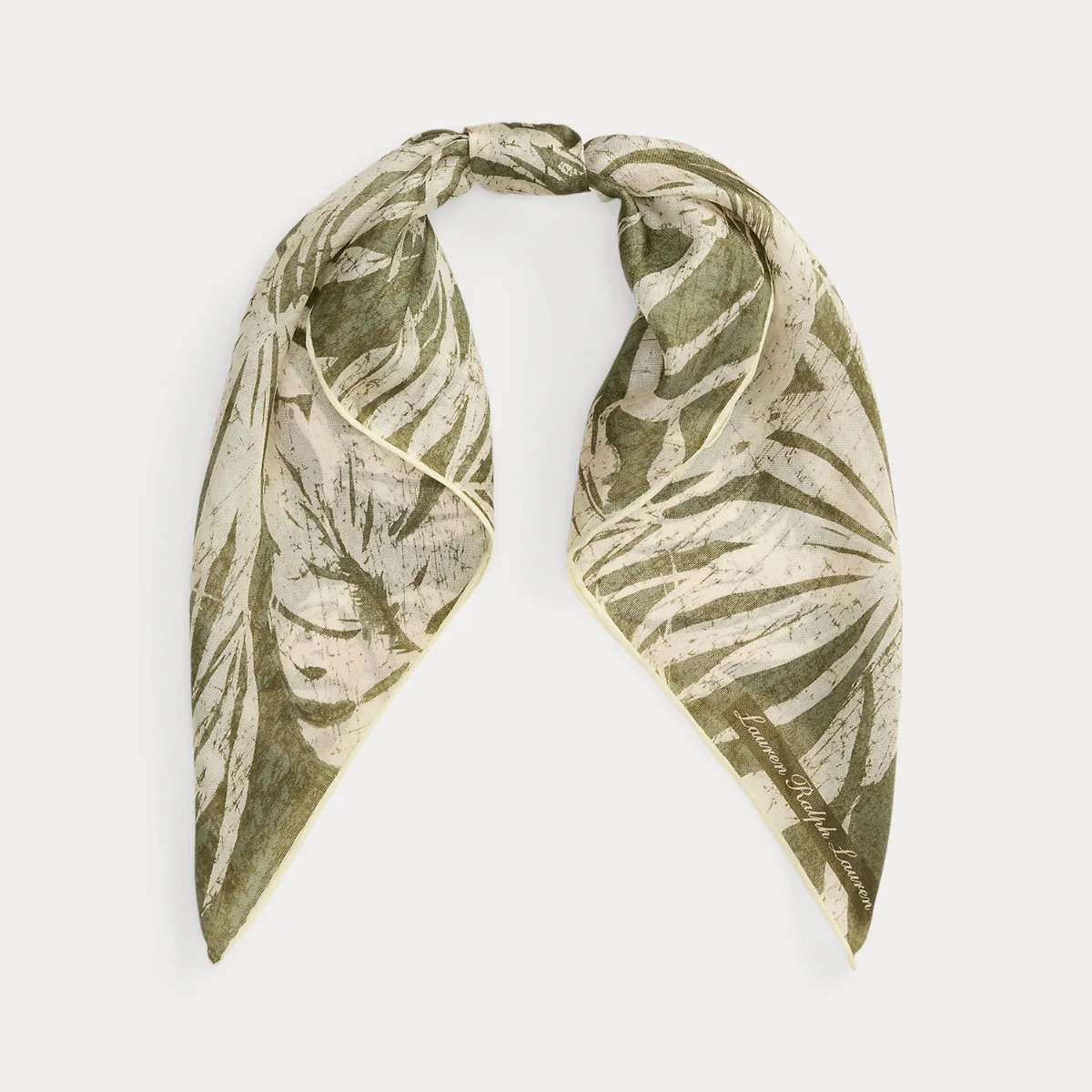 Palm-Frond-Print Silk Square Scarf by Ralph Lauren