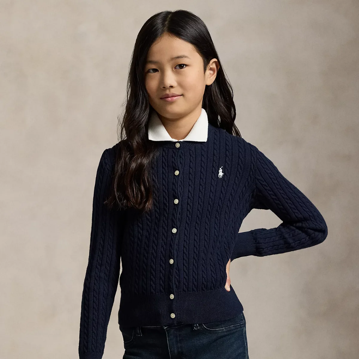 Mini-Cable Cotton Cardigan by Ralph Lauren