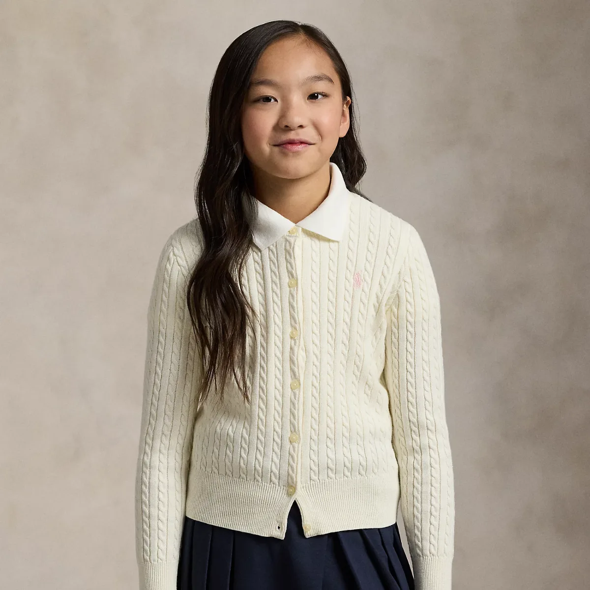 Mini-Cable Cotton Cardigan by Ralph Lauren