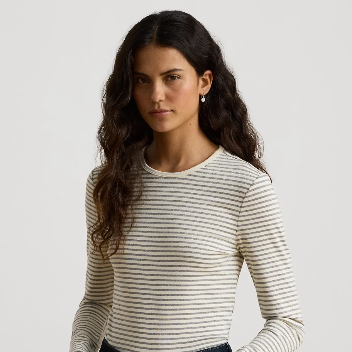 Striped Cotton-Blend Long-Sleeve Tee by Ralph Lauren